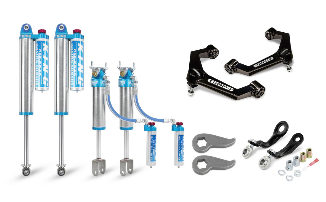 Cognito Motorsports Truck 510-P0933 Cognito 3-Inch Elite Leveling Kit with King 2.5 Reservoir Shocks For 11-19 Silverado Sierra 2500/3500 2WD/4WD - Truck Part Superstore