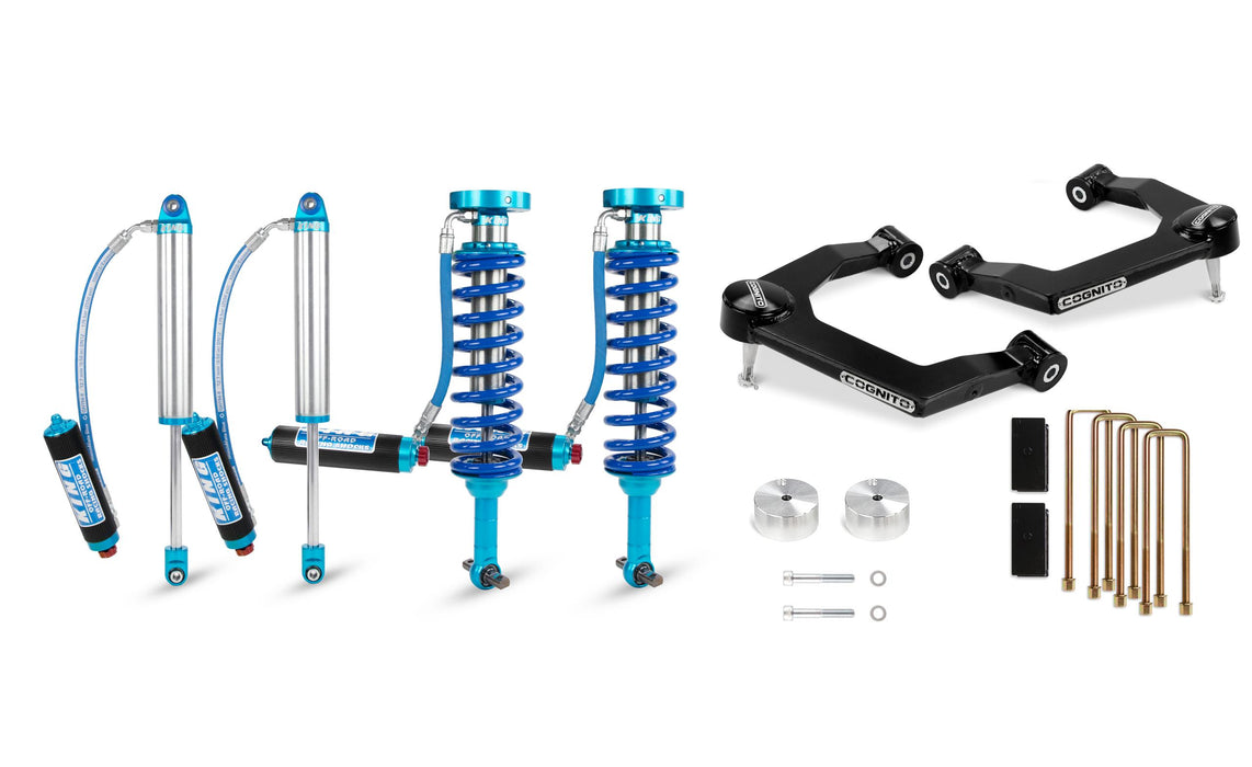 Cognito Motorsports Truck 510-P0989 Cognito 3-Inch Elite Uniball Leveling Lift Kit With King 2.5 Shocks For 19-22 Silverado/ Sierra 1500 2WD/4WD - Truck Part Superstore