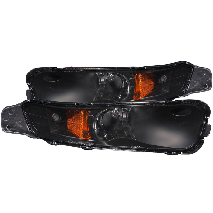 Anzo USA 511002 Euro Parking Lights; Clear Lens; Black Housing; Amber Reflector; Pair; - Truck Part Superstore