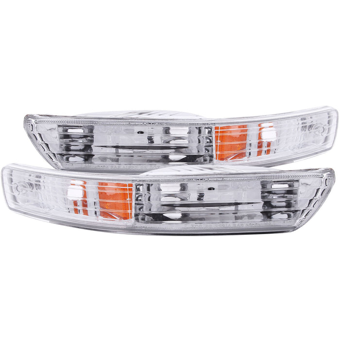 Anzo USA 511021 Euro Parking Lights; Clear Lens; Chrome Housing; Amber Reflector; Pair; - Truck Part Superstore