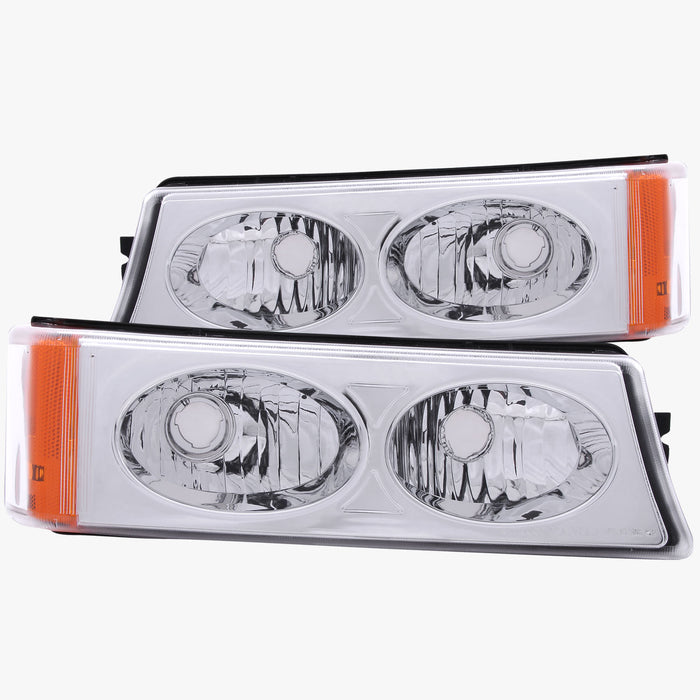 Anzo USA 511035 Parking Light Assembly; Euro; Clear Lens; Chrome Housing; Pair; - Truck Part Superstore