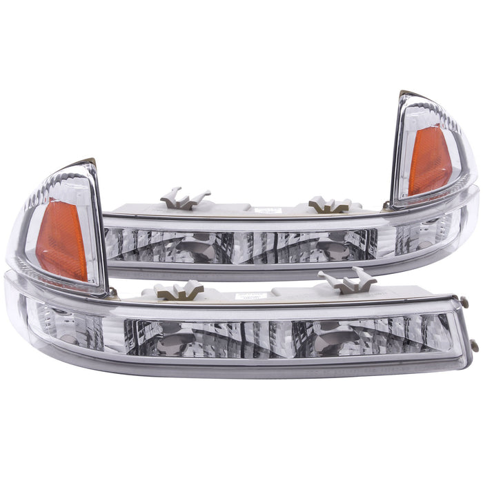 Anzo USA 511044 Parking Light Assembly; Euro; Clear Lens; Chrome Housing; Amber Reflector; Pair; - Truck Part Superstore
