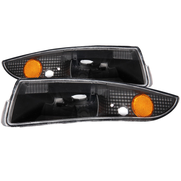 Anzo USA 511045 Euro Parking Lights; Clear Lens; Black Housing; Amber Reflector; Pair; - Truck Part Superstore