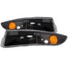 Anzo USA 511045 Euro Parking Lights; Clear Lens; Black Housing; Amber Reflector; Pair; - Truck Part Superstore