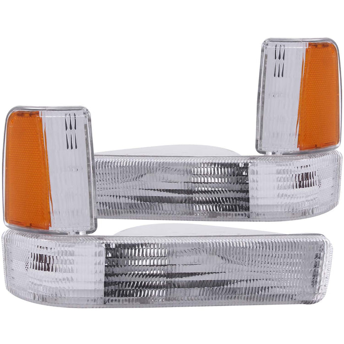 Anzo USA 511047 Parking Light Assembly; Euro; Clear Lens; Chrome Housing; Amber Reflector; Pair; - Truck Part Superstore