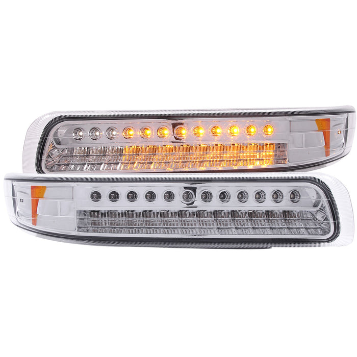 Anzo USA 511054 Parking Light Assembly; LED; Clear Lens; Chrome Housing; Amber Reflector; Pair; - Truck Part Superstore