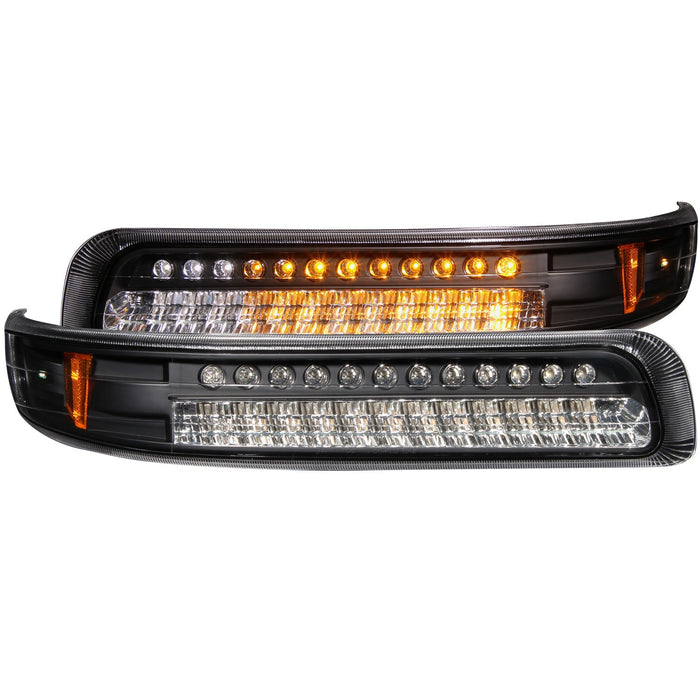 Anzo USA 511055 Parking Light Assembly; LED; Clear Lens; Black Housing; Amber Reflector; Pair; - Truck Part Superstore