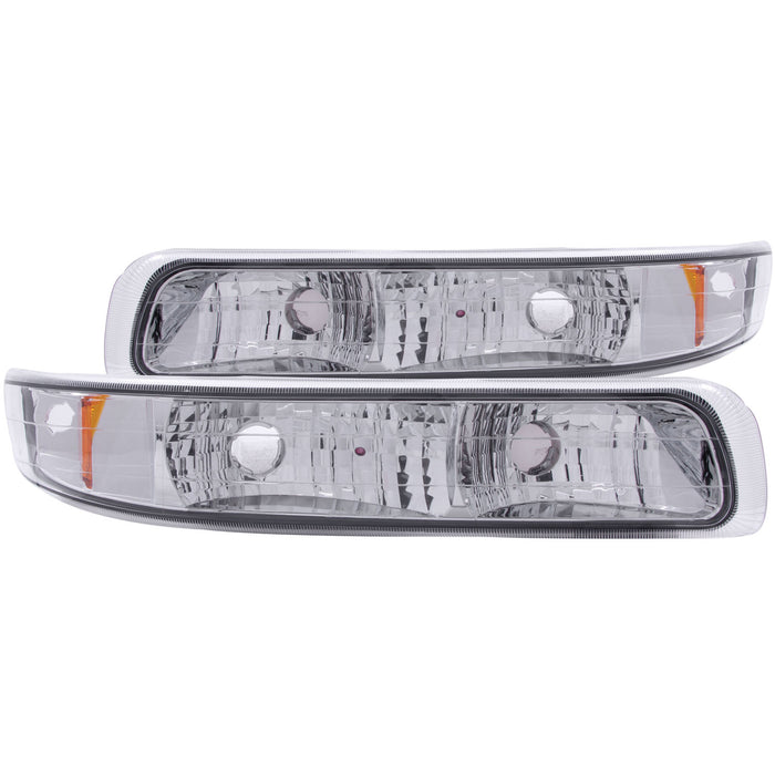 Anzo USA 511064 Parking Light Assembly; Euro; Clear Lens; Chrome Housing; Amber Reflector; Pair; - Truck Part Superstore