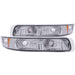 Anzo USA 511064 Parking Light Assembly; Euro; Clear Lens; Chrome Housing; Amber Reflector; Pair; - Truck Part Superstore