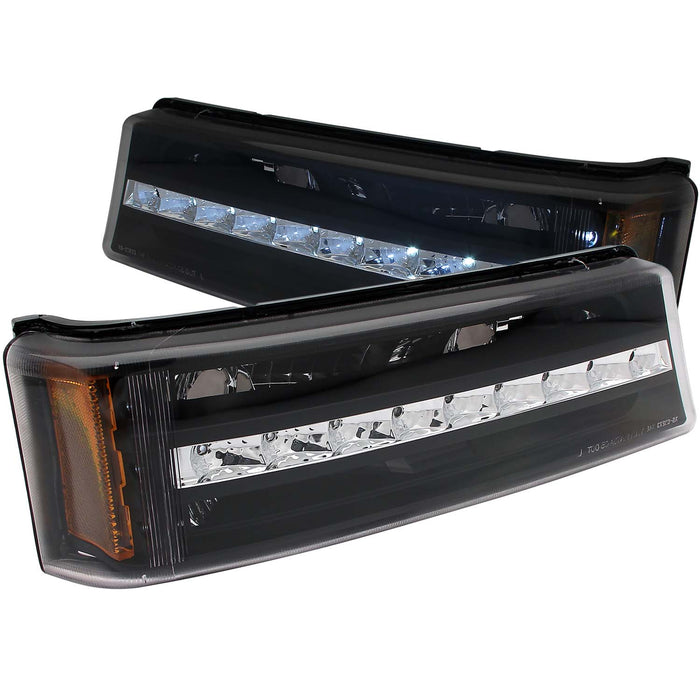 Anzo USA 511067 Parking Light Assembly; Euro; Clear Lens; Black Housing; Amber Reflector; Pair; - Truck Part Superstore