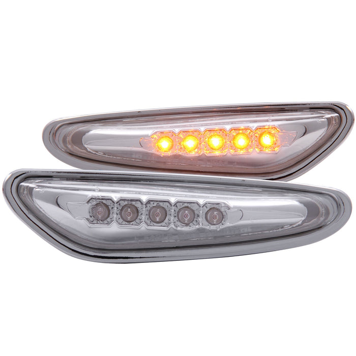 Anzo USA 511074 Side Marker Light Assembly; LED; Smoke Lens; Chrome; - Truck Part Superstore