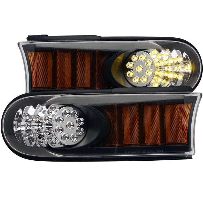 Anzo USA 511078 LED Parking Lights; Clear Lens; Black Housing; Amber Reflector; Pair; - Truck Part Superstore