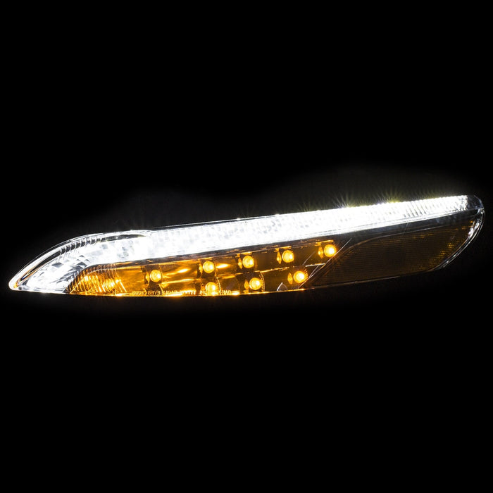 Anzo USA 511081 LED Parking Lights; Clear Lens; Chrome; Amber; - Truck Part Superstore