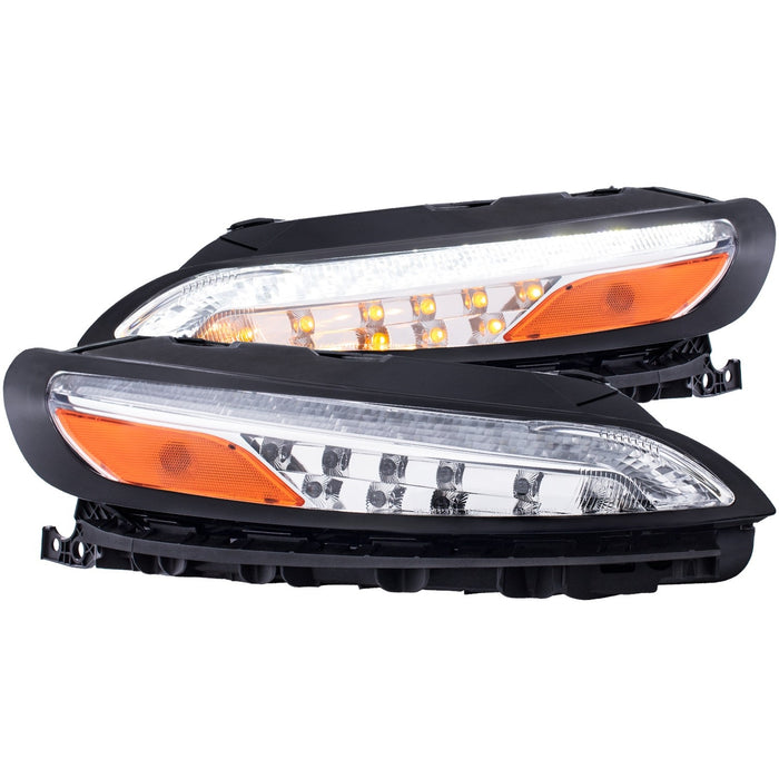 Anzo USA 511081 LED Parking Lights; Clear Lens; Chrome; Amber; - Truck Part Superstore