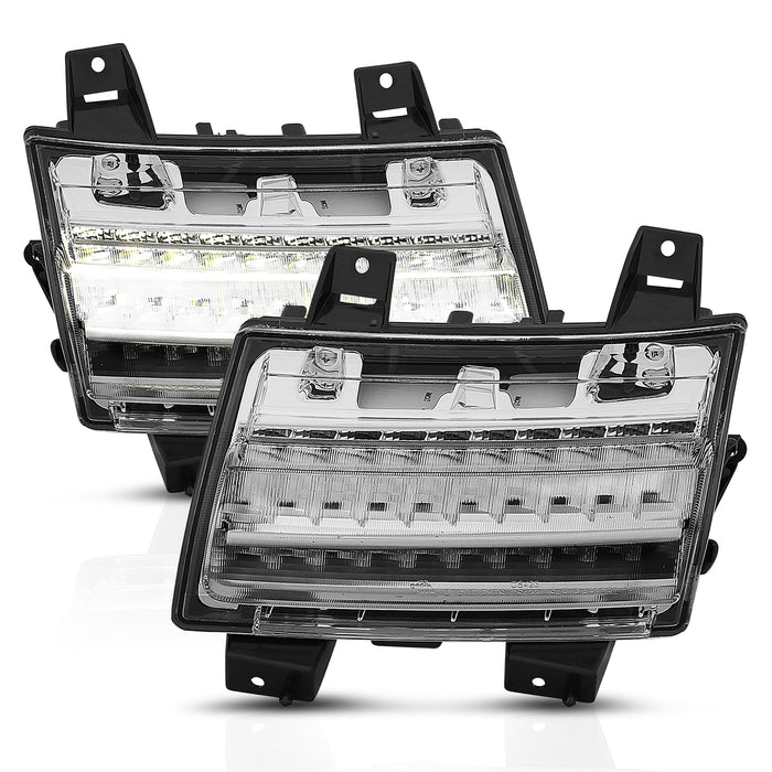 Anzo USA 511082 Side Marker Light Assembly; LED; Chrome Clear; w/Sequential Signal; Pair; - Truck Part Superstore