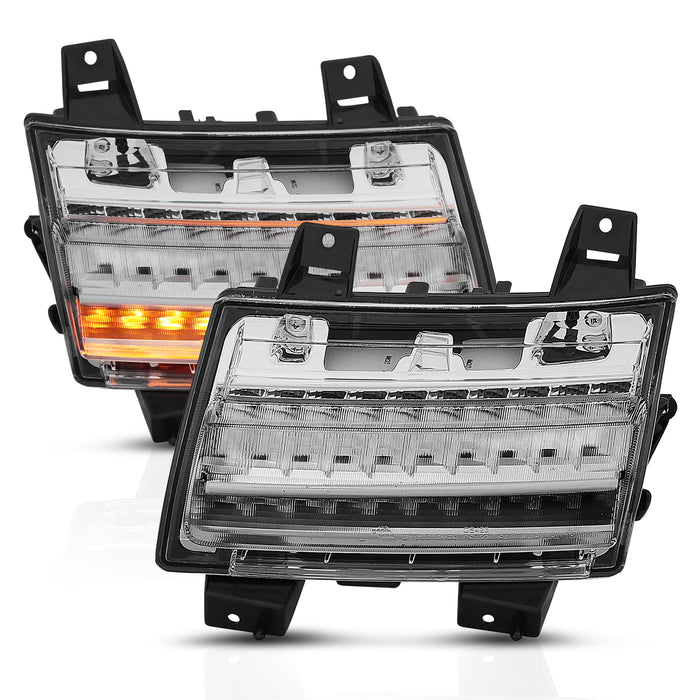 Anzo USA 511082 Side Marker Light Assembly; LED; Chrome Clear; w/Sequential Signal; Pair; - Truck Part Superstore