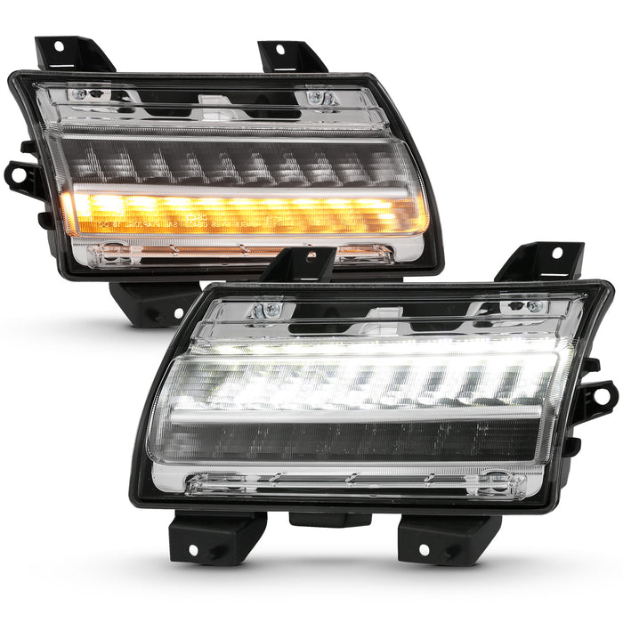 Anzo USA 511083 Side Marker Light Assembly; LED; Chrome Clear; w/Sequential Signal; Pair; - Truck Part Superstore
