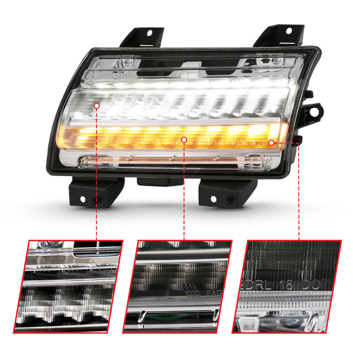 Anzo USA 511083 Side Marker Light Assembly; LED; Chrome Clear; w/Sequential Signal; Pair; - Truck Part Superstore
