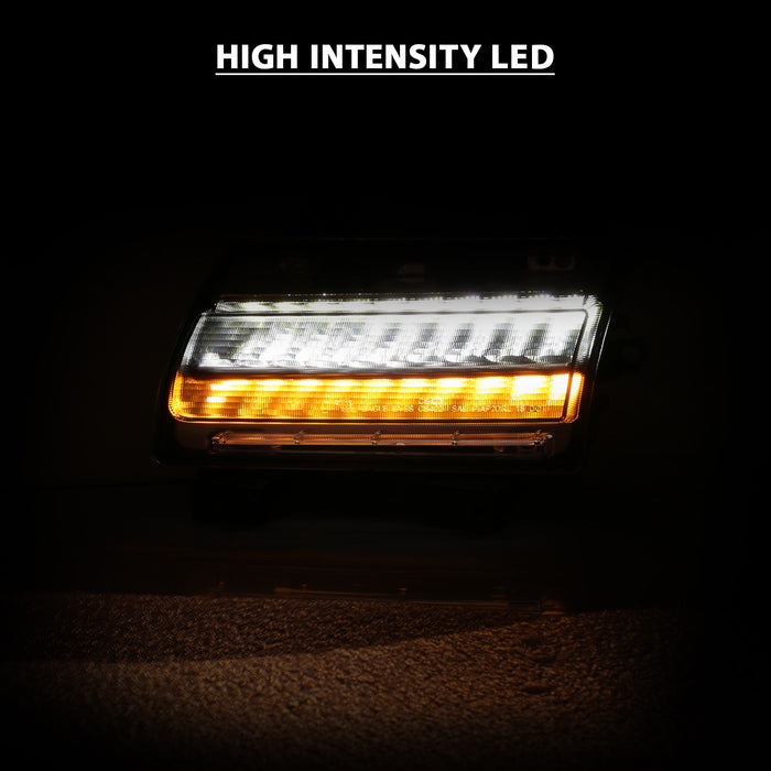 Anzo USA 511083 Side Marker Light Assembly; LED; Chrome Clear; w/Sequential Signal; Pair; - Truck Part Superstore