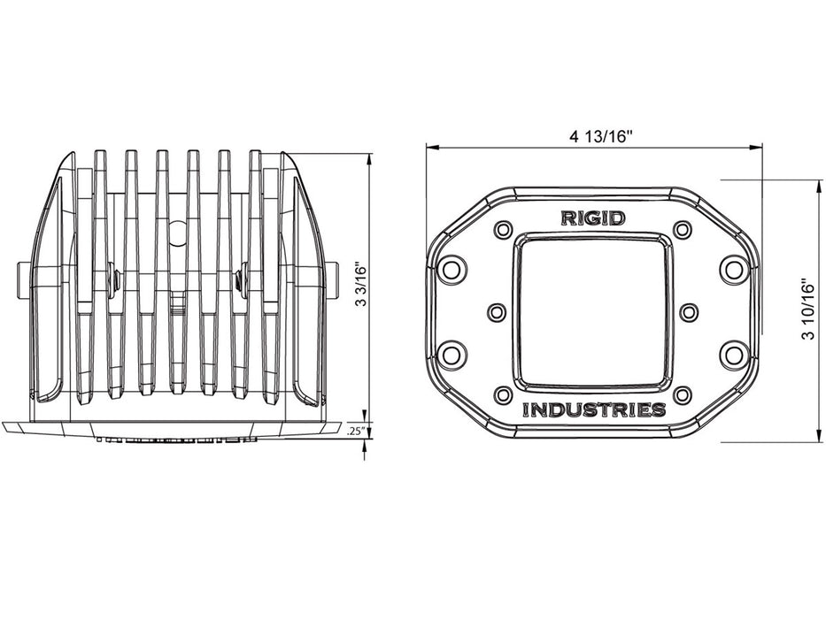 Rigid Industries 502323 Driving Surface Mount Amber Pair D-Series Pro RIGID Industries - Truck Part Superstore