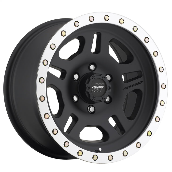 Pro Comp Alloy Wheels 5129-6883 Series 29 La Paz 16x8 with 6 on 5.5 Bolt Pattern 4.5 Backspace Satin Black With Machine Lip Finish Pro Comp Alloy Wheels - Truck Part Superstore