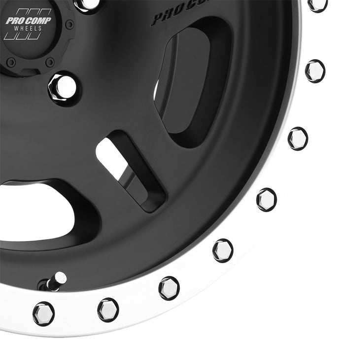 Pro Comp Alloy Wheels 5129-78573 Series 29 La Paz 17x8.5 with 5 on 5 Bolt Pattern 4.75 Backspace Satin Black With Machine Lip Finish Pro Comp Alloy Wheels - Truck Part Superstore
