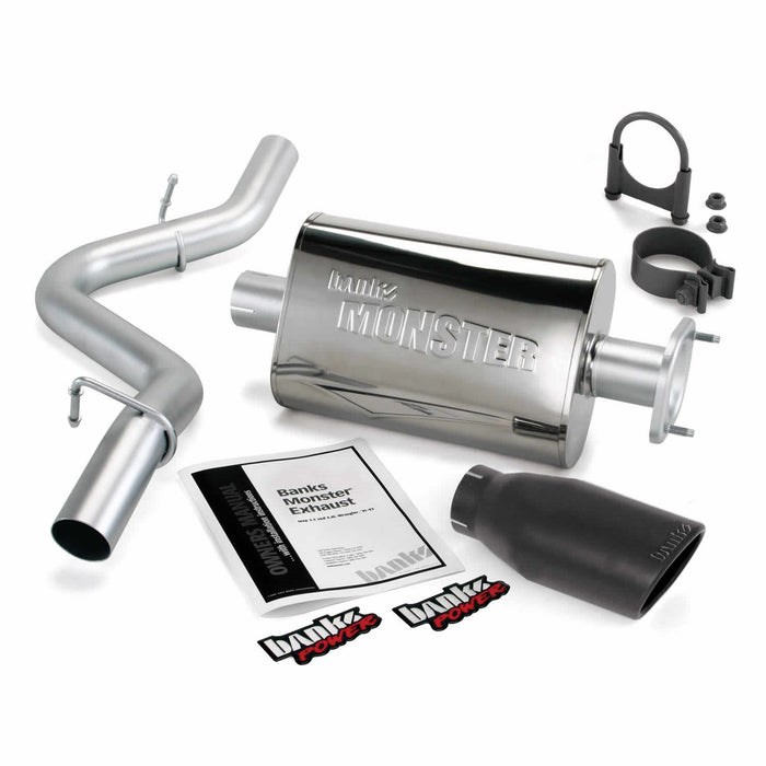 Banks Power 51314-B Monster Exhaust System; S/S-Black Tip-2004-06 Jeep 4.0L Wrangler - Truck Part Superstore