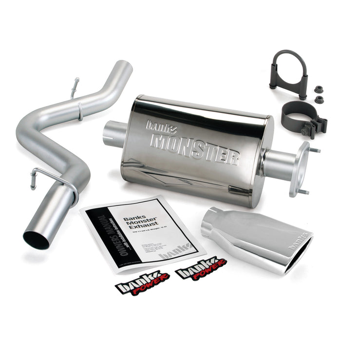 Banks Power 51314 Monster Exhaust System; S/S-Chrome Tip-2004-06 Jeep 4.0L Wrangler - Truck Part Superstore