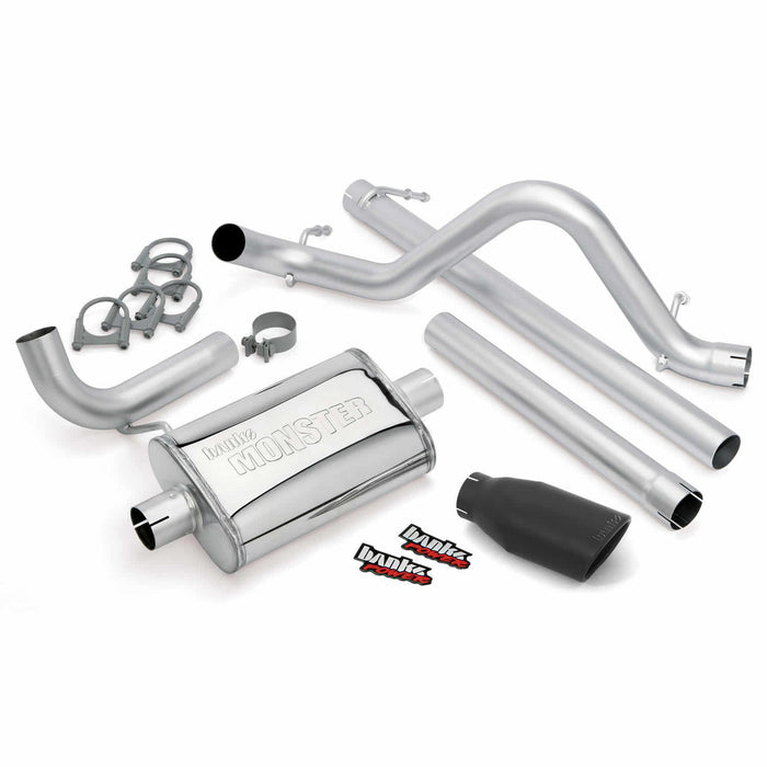 Banks Power 51322-B Monster Exhaust System; S/S-Black Tip-07-11 Jeep 3.8L Wrangler Unlimited-4Dr - Truck Part Superstore