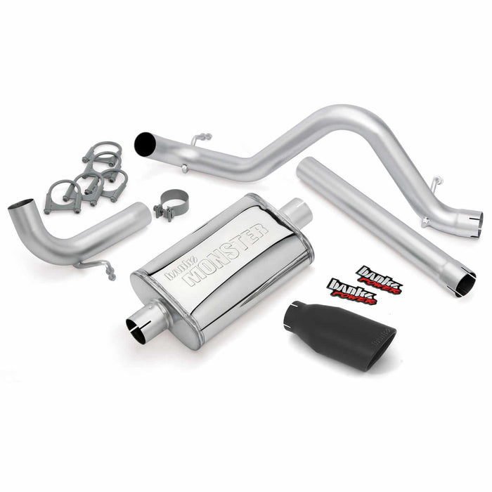 Banks Power 51343-B Monster Exhaust System; S/S-Black Tip-2012-18 Jeep 3.6L; Wrangler Unltd.-4Dr - Truck Part Superstore