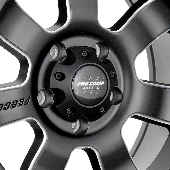 Pro Comp Alloy Wheels 5139-7973 Series 39 Interia 17x9 with 5 on 5 Bolt Pattern 4.75 Backspace Satin Black With Stainless Steel Bolts Finish Pro Comp Alloy Wheels - Truck Part Superstore