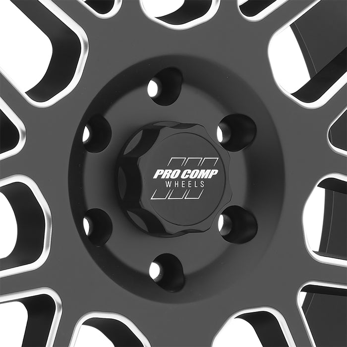 Pro Comp Alloy Wheels 5140-7983 Series 40 Vertigo 17x9 with 6 on 5.5 Bolt Pattern 4.75 Backspace Satin Black and Milled Finish Pro Comp Alloy Wheels - Truck Part Superstore