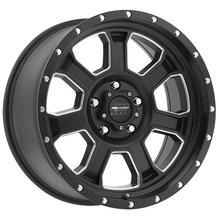 Pro Comp Alloy Wheels 5143-2955 Series 5143 Sledge 20x9 with 5 on 150 Bolt Pattern 5 Backspace Satin Black and Milled Finish Pro Comp Alloy Wheels - Truck Part Superstore
