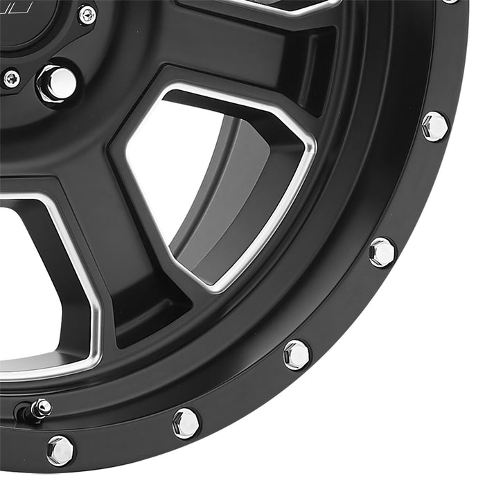 Pro Comp Alloy Wheels 5143-2973 Series 5143 Sledge 20x9 with 5 on 5 Bolt Pattern 5 Backspace Satin Black and Milled Finish Pro Comp Alloy Wheels - Truck Part Superstore