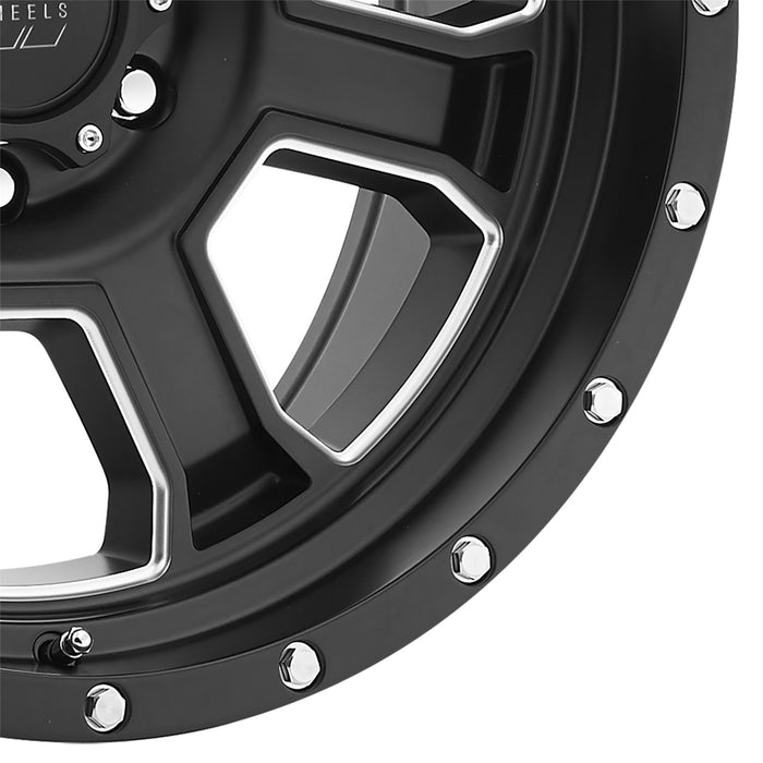 Pro Comp Alloy Wheels 5143-2983 Series 5143 Sledge 20x9 with 6 on 5.5 Bolt Pattern 5 Backspace Satin Black and Milled Finish Pro Comp Alloy Wheels - Truck Part Superstore