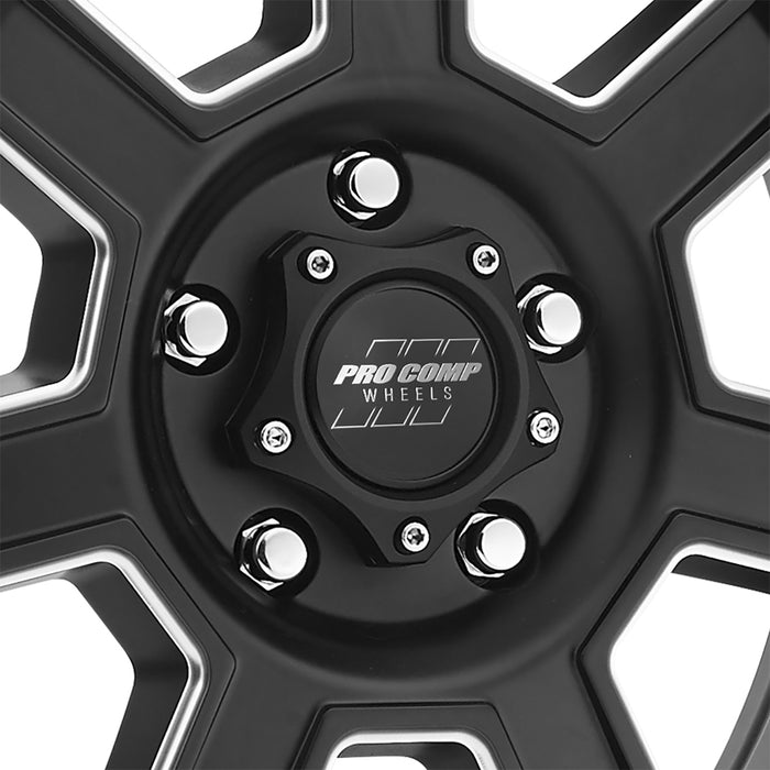 Pro Comp Alloy Wheels 5143-7973 Series 5143 Sledge 17x9 with 5 on 5 Bolt Pattern 4.75 Backspace Satin Black and Milled Finish Pro Comp Alloy Wheels - Truck Part Superstore