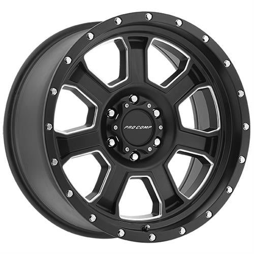 Pro Comp Alloy Wheels 5143-7973 Series 5143 Sledge 17x9 with 5 on 5 Bolt Pattern 4.75 Backspace Satin Black and Milled Finish Pro Comp Alloy Wheels - Truck Part Superstore