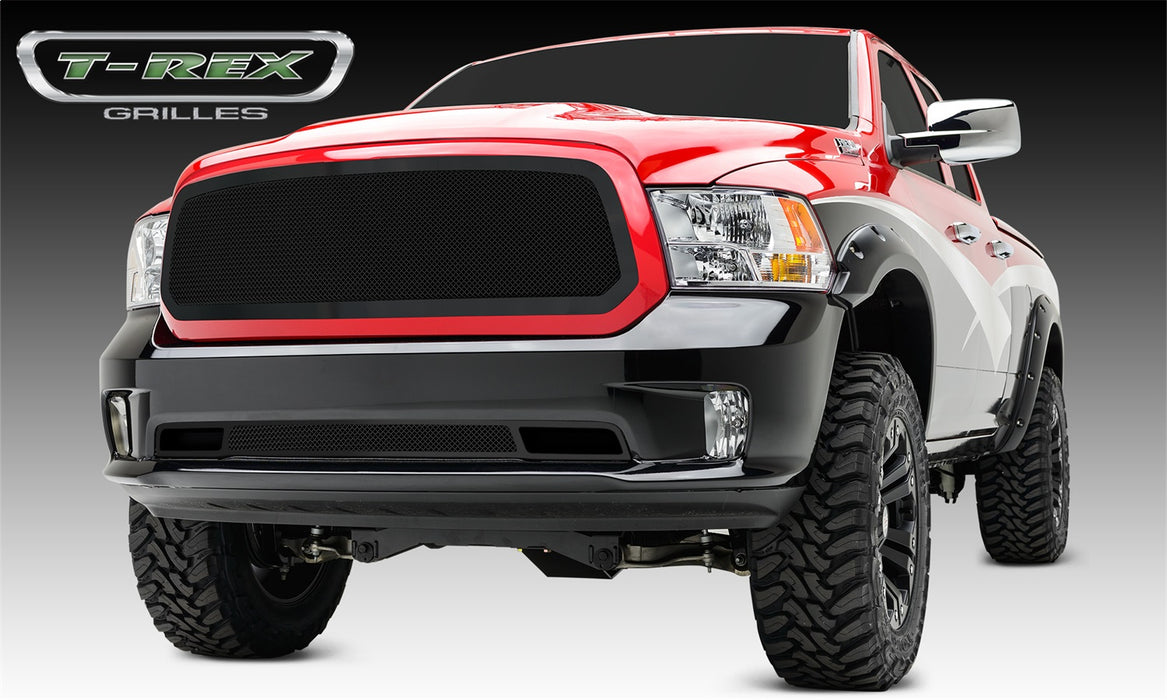 T-Rex Grilles 51458 Upper Class Series Mesh Grille; Small Mesh; Mild Steel; Black; 1 Pc; Insert; - Truck Part Superstore