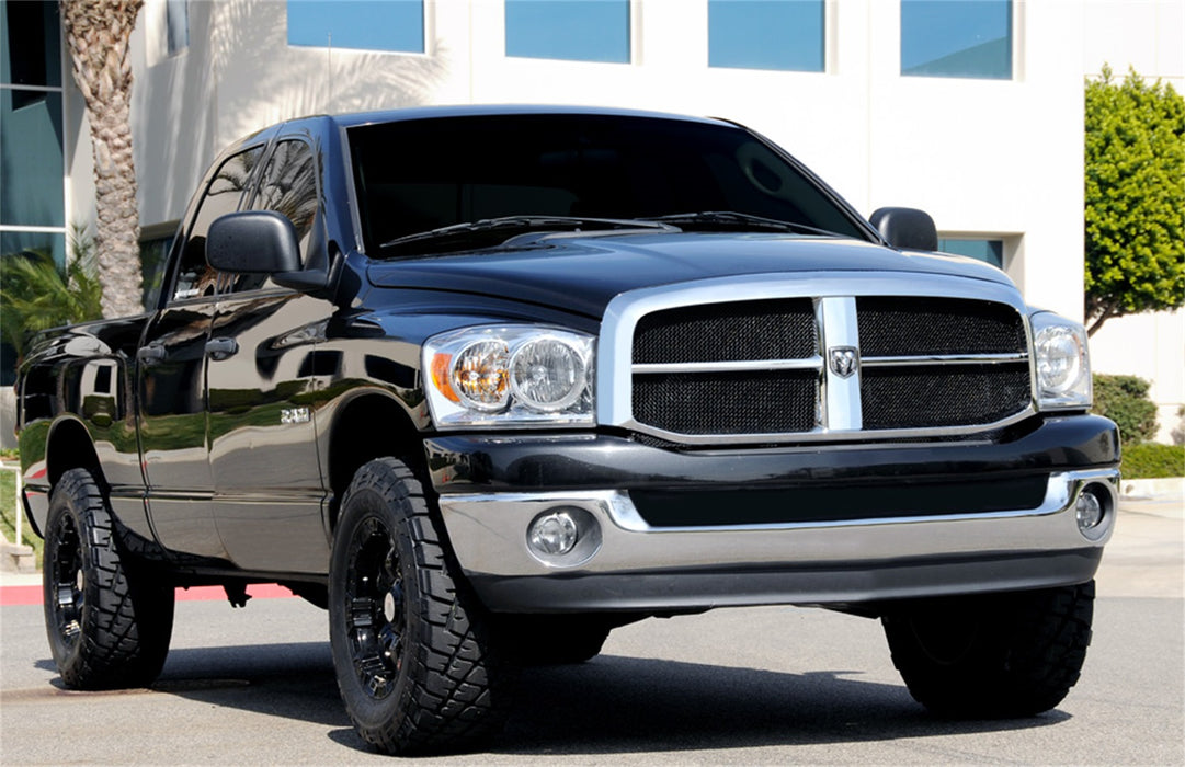 T-Rex Grilles 51468 Upper Class Series Mesh Grille; Small Mesh; Mild Steel; Black; 2 Pc; Insert; - Truck Part Superstore