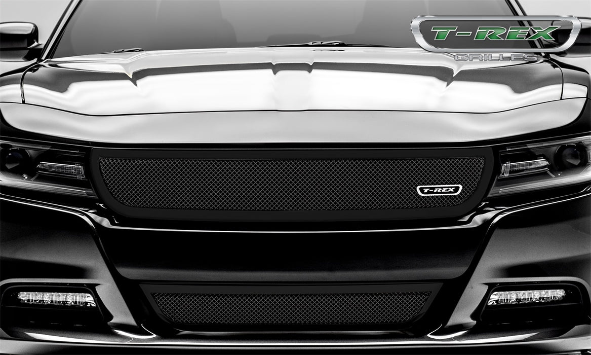 T-Rex Grilles 51480 Upper Class Series Mesh Grille; Small Mesh; Mild Steel; Black; 1 Pc; Overlay; - Truck Part Superstore