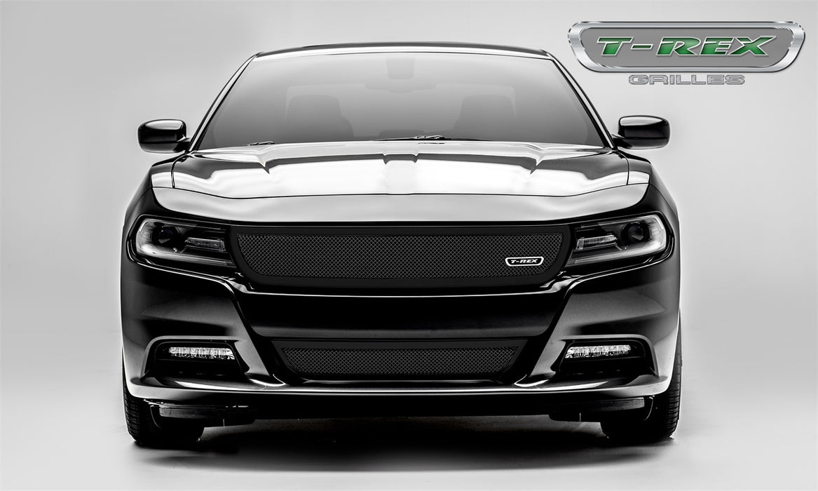 T-Rex Grilles 51480 Upper Class Series Mesh Grille; Small Mesh; Mild Steel; Black; 1 Pc; Overlay; - Truck Part Superstore