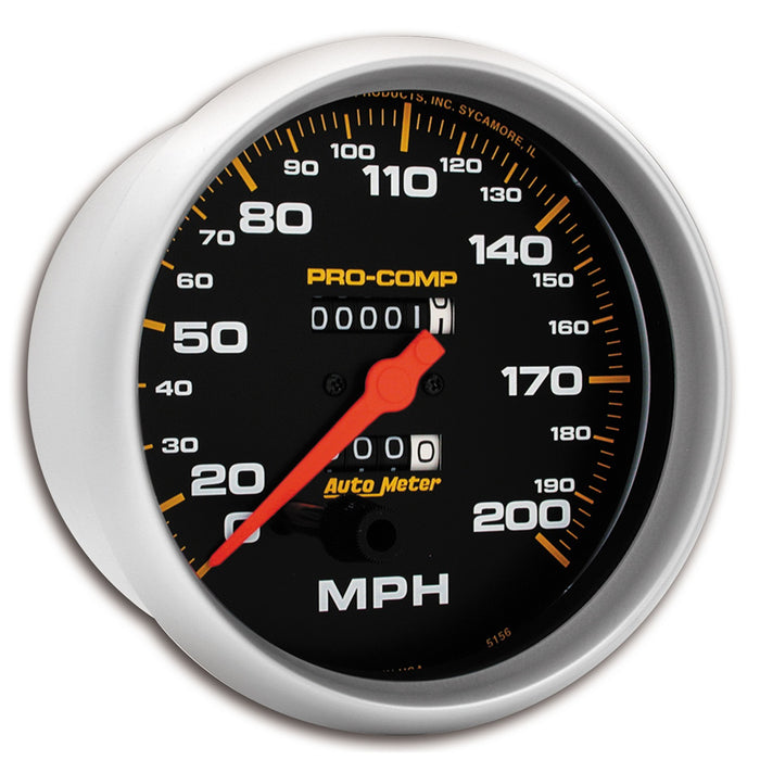 AutoMeter 5156 GAUGE; SPEEDOMETER; 5in.; 200MPH; MECHANICAL; PRO-COMP - Truck Part Superstore