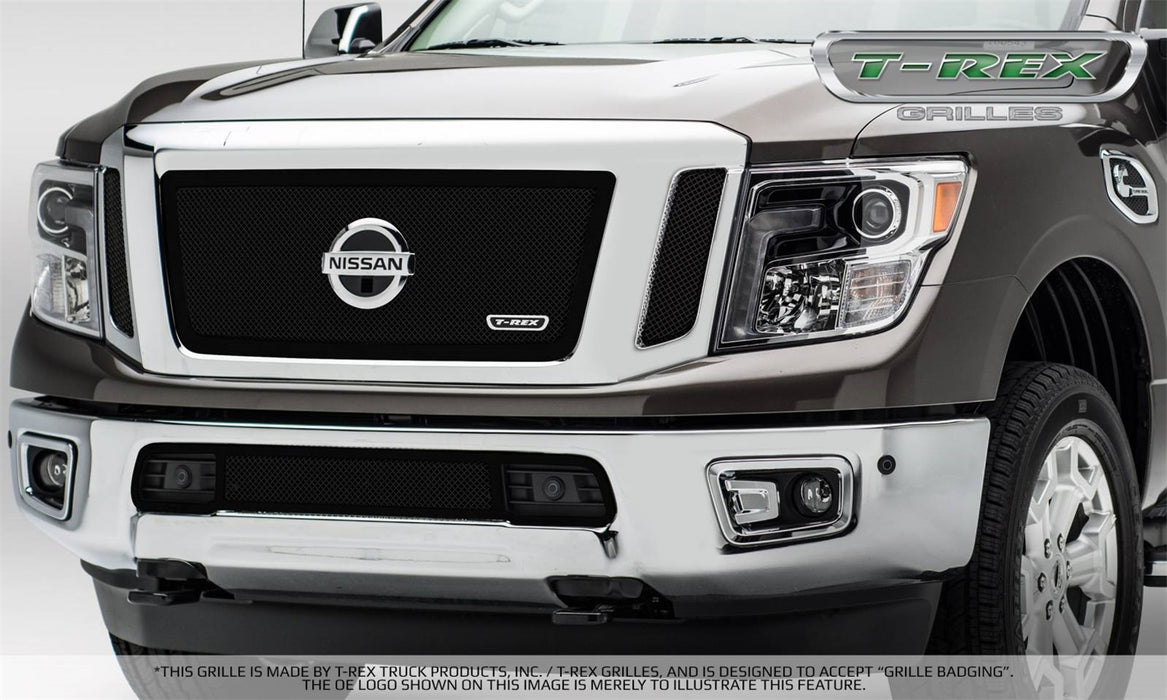 T-Rex Grilles 51785 Upper Class Series Mesh Grille; Small Mesh; Mild Steel; Black; 3 Pc; Insert; - Truck Part Superstore