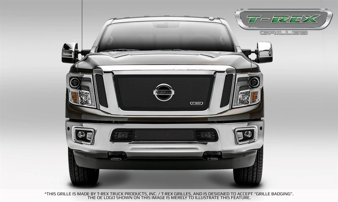 T-Rex Grilles 51785 Upper Class Series Mesh Grille; Small Mesh; Mild Steel; Black; 3 Pc; Insert; - Truck Part Superstore