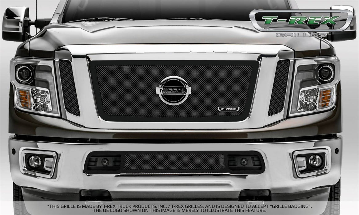 T-Rex Grilles 51785 Upper Class Series Mesh Grille; Small Mesh; Mild Steel; Black; 3 Pc; Insert; - Truck Part Superstore