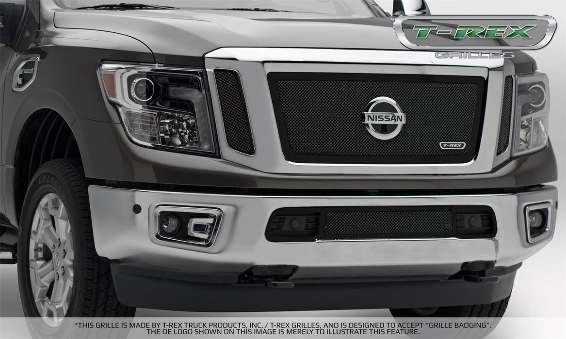T-Rex Grilles 51785 Upper Class Series Mesh Grille; Small Mesh; Mild Steel; Black; 3 Pc; Insert; - Truck Part Superstore