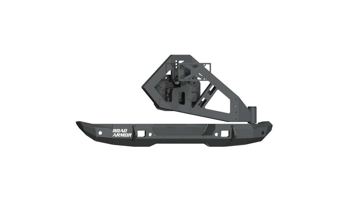 Road Armor 5182R1B-TC Stealth Rear Bumper; Mid Width; w/Tire Carrier Assembly; Texture Black; - Truck Part Superstore
