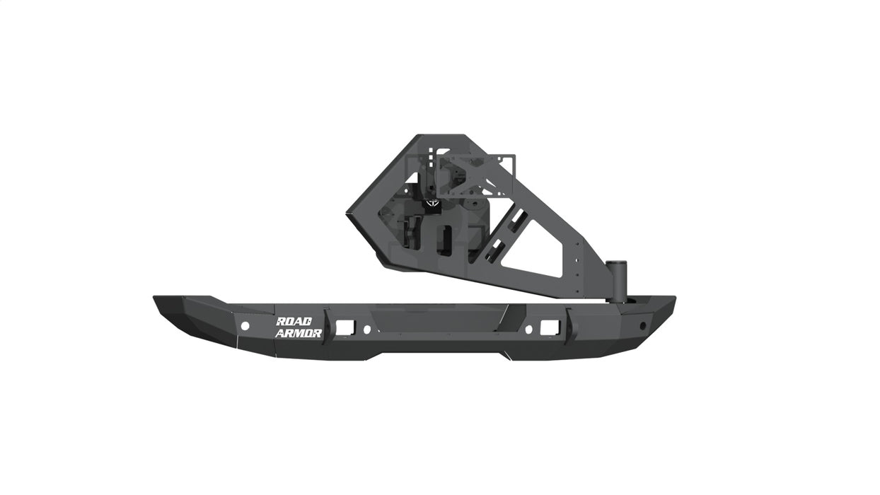 Road Armor 5183R1B-TC Stealth Rear Bumper; Full Width; w/Tire Carrier Assembly; Steel; Texture Black; - Truck Part Superstore