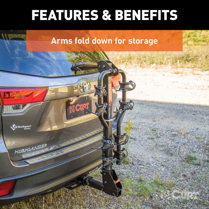 CURT 18064 Premium Hitch-Mounted Bike Rack (4 Bikes; 2in. Shank) - Truck Part Superstore