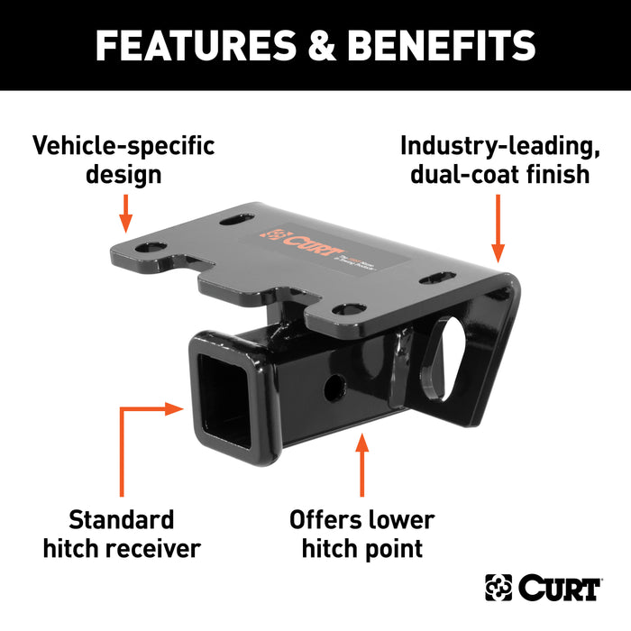 CURT 19050 CURT 19050 Step Bumper Hitch Receiver for Dodge; 2-Inch; 4;000 lbs. - Truck Part Superstore